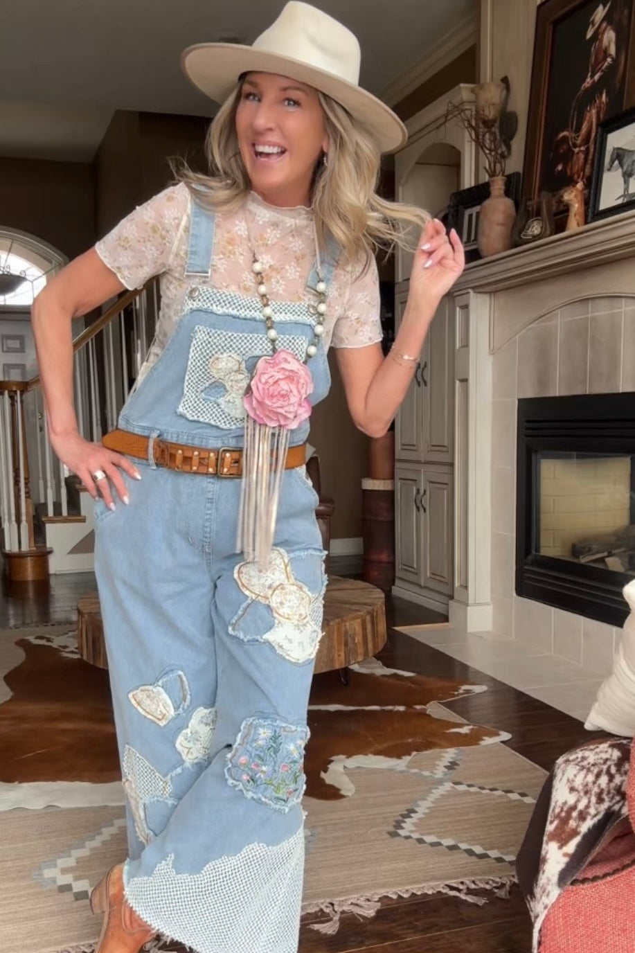 Desert Bloom Mesh Blouse