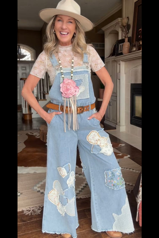Meadow Stitch Denim Overalls