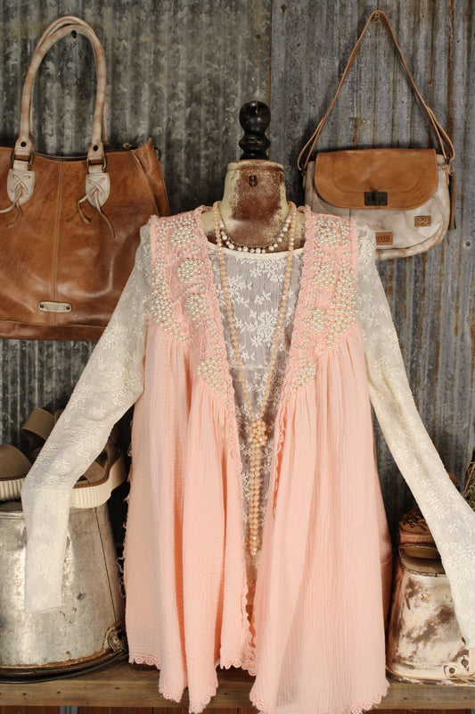 Pearl-Kissed Pink Vest