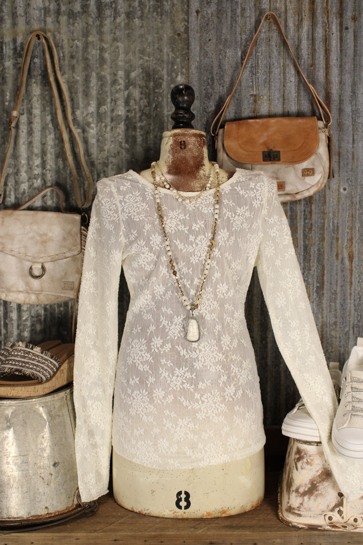 Timeless Lace Cream Blouse
