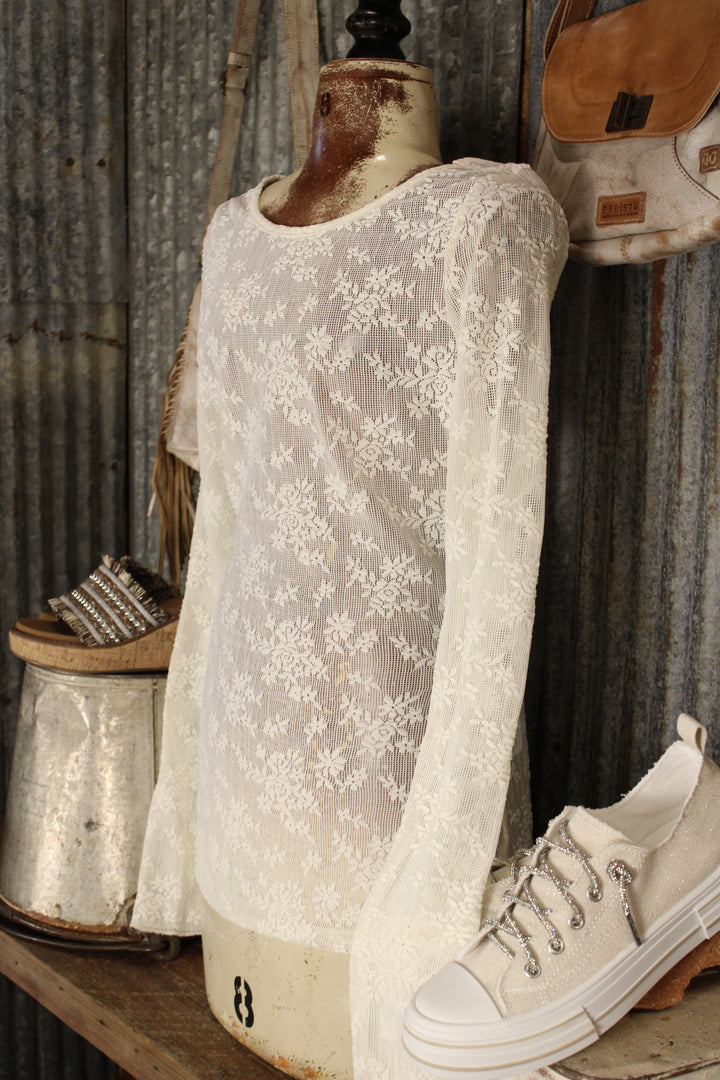 Timeless Lace Cream Blouse