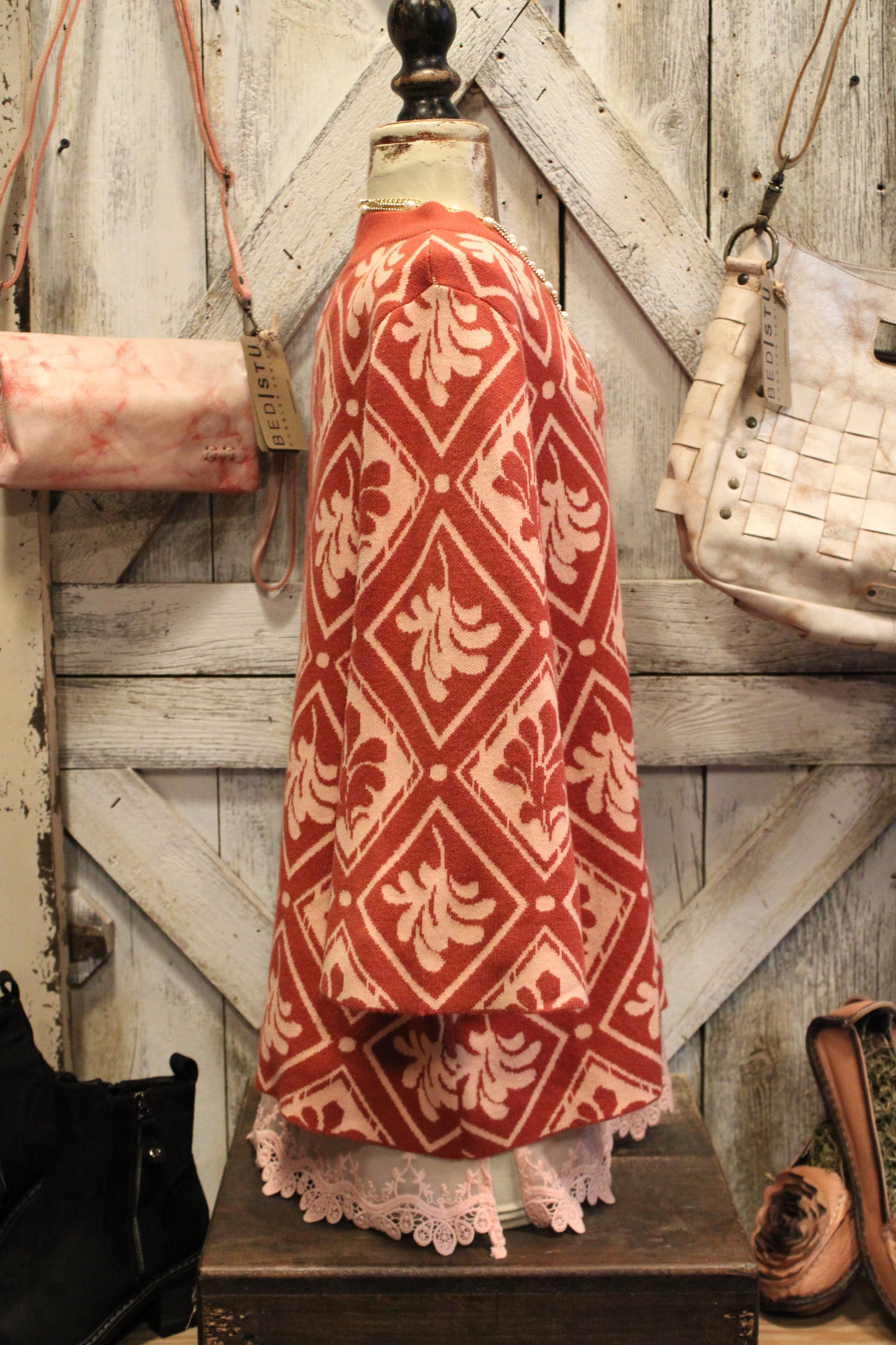 Rosewood Diamond Mock Neck Sweater