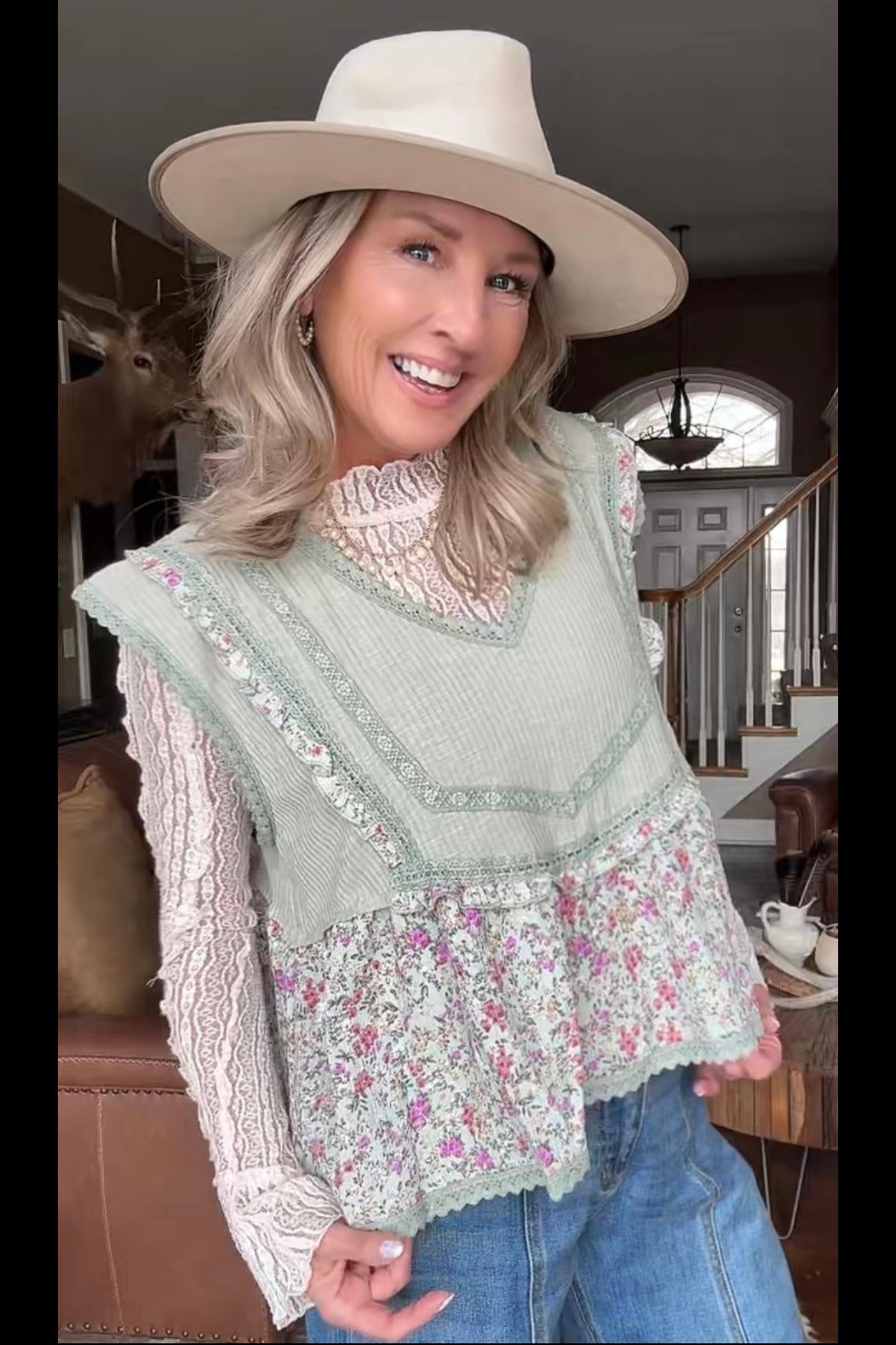 Vintage Veil Cream Lace Top