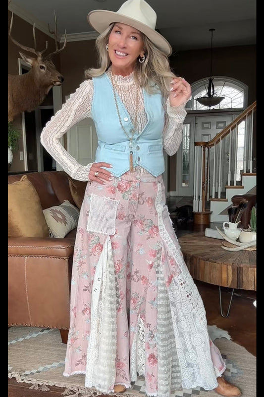 Petals And Lace Jeans