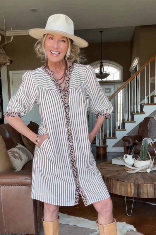 Savanna Chic Striped Dress