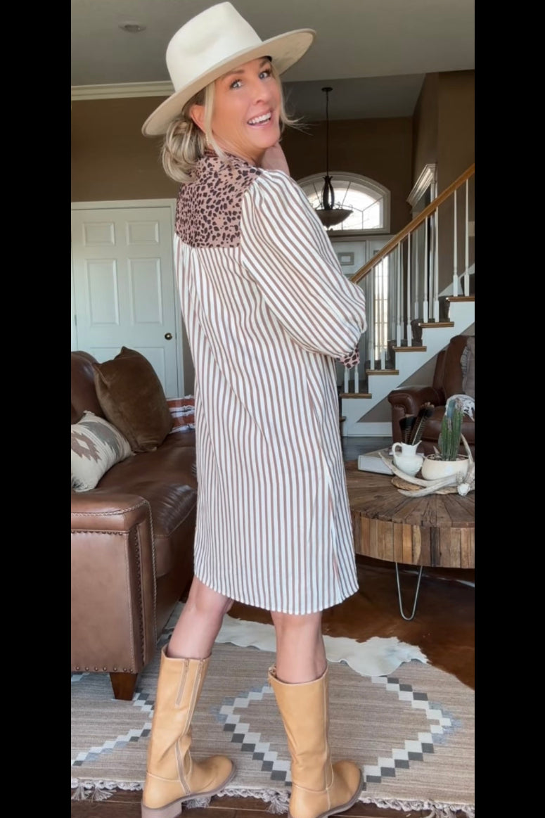 Savanna Chic Striped Dress