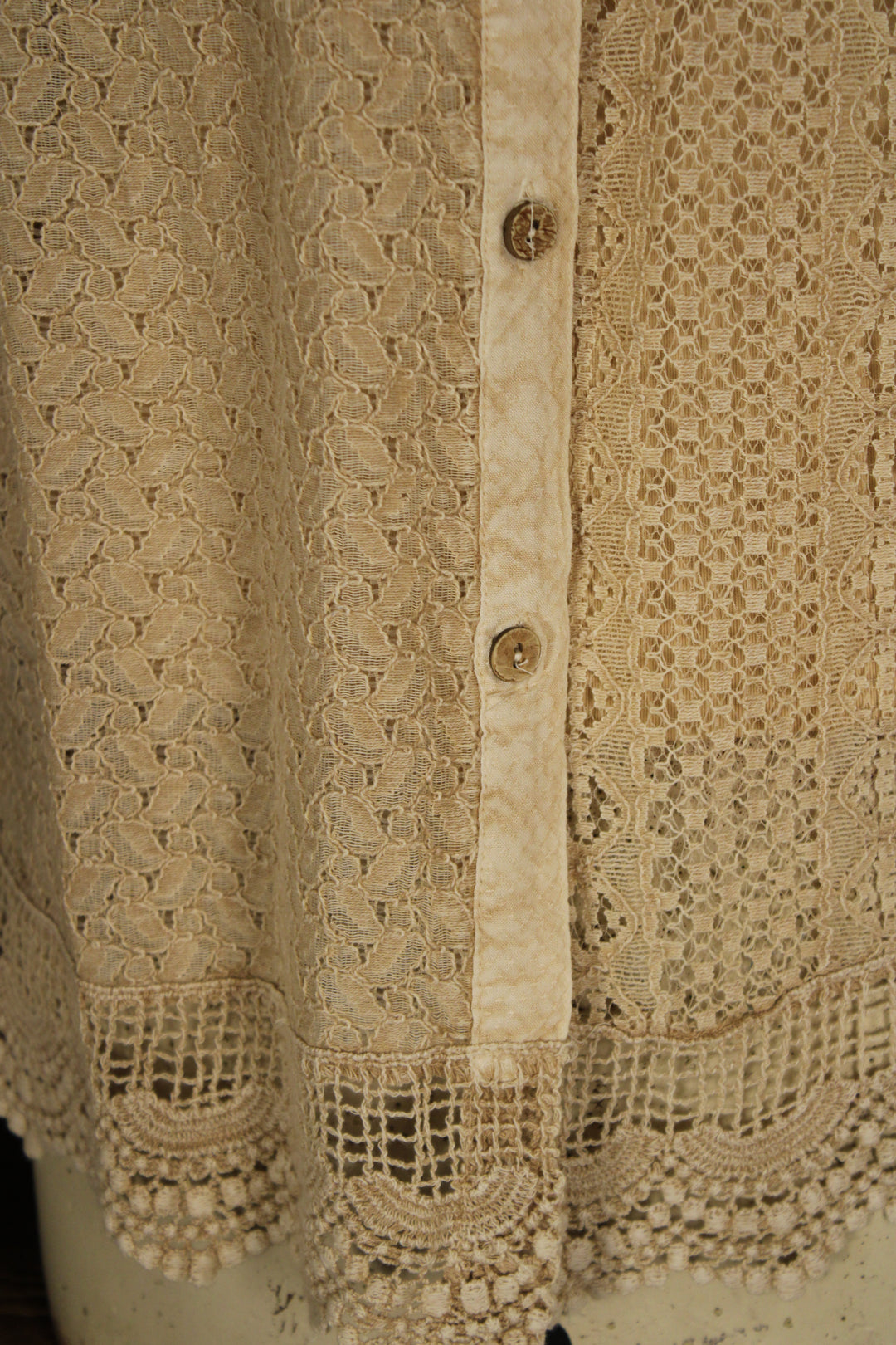 Heirloom Lace Latte Ruffle Blouse