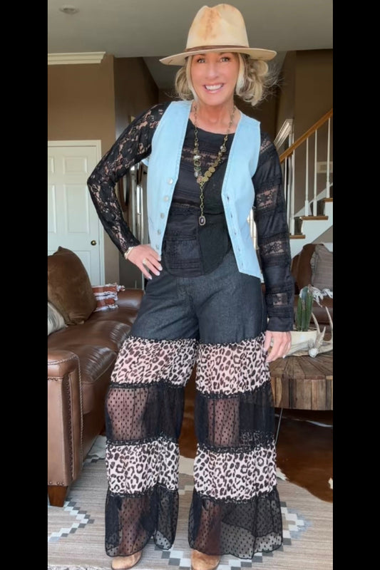 High Noon Leopard Lace Jeans