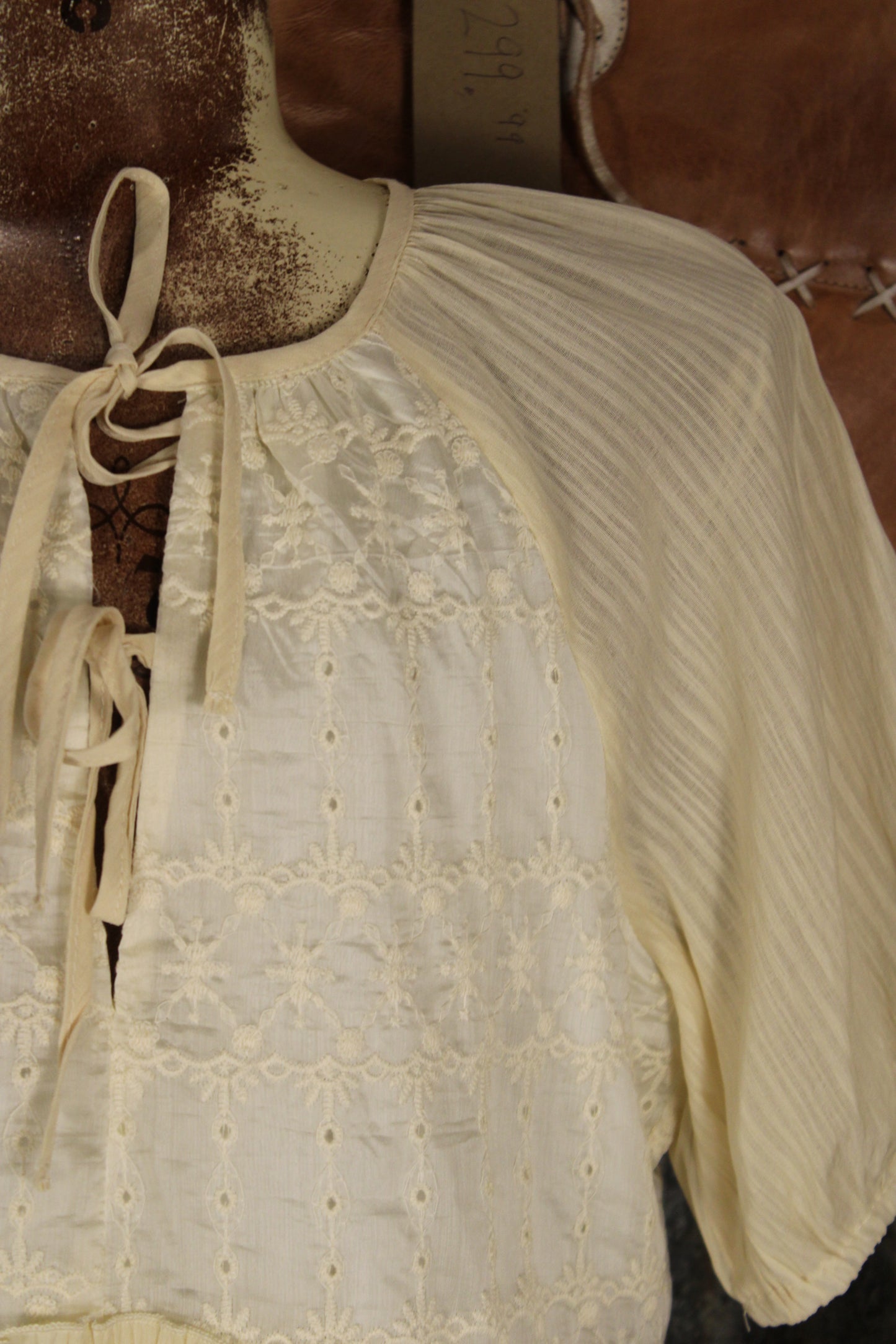 Chantilly Cream Eyelet Top