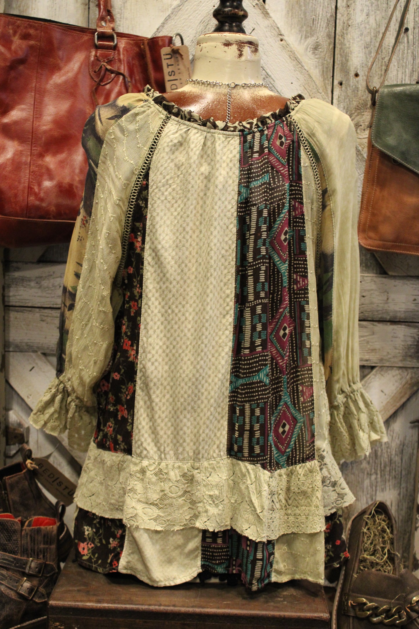 Sage And Floral Beauty Blouse