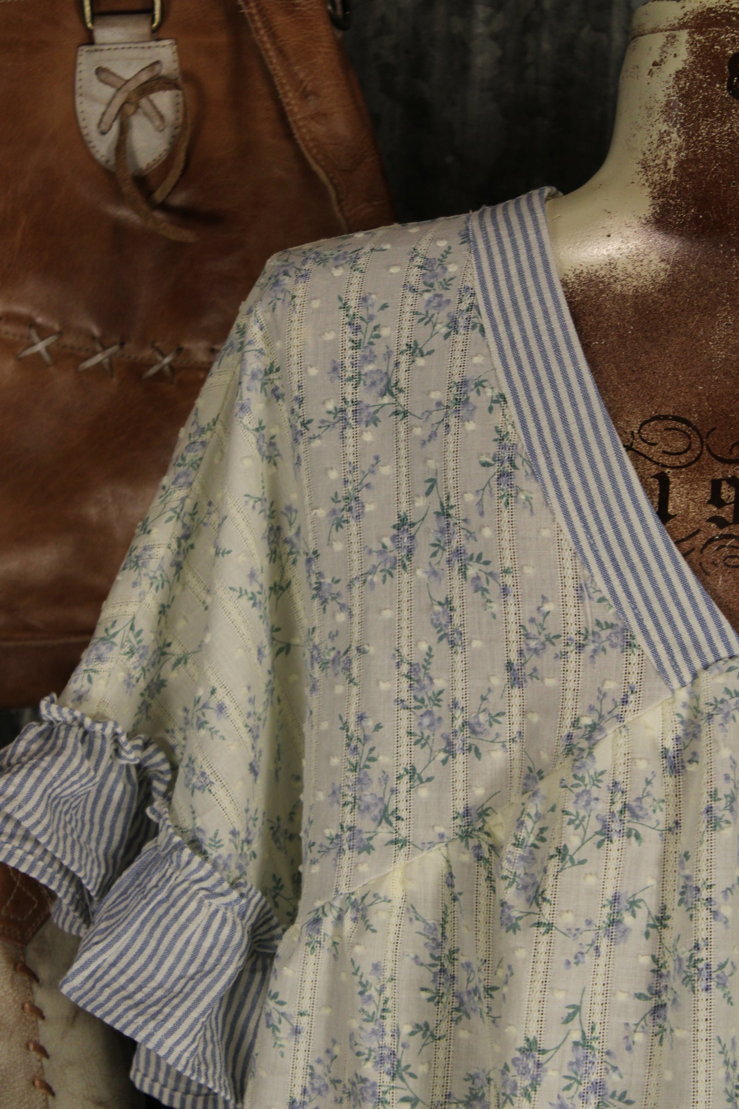 French Meadow Periwinkle Ruffle Blouse