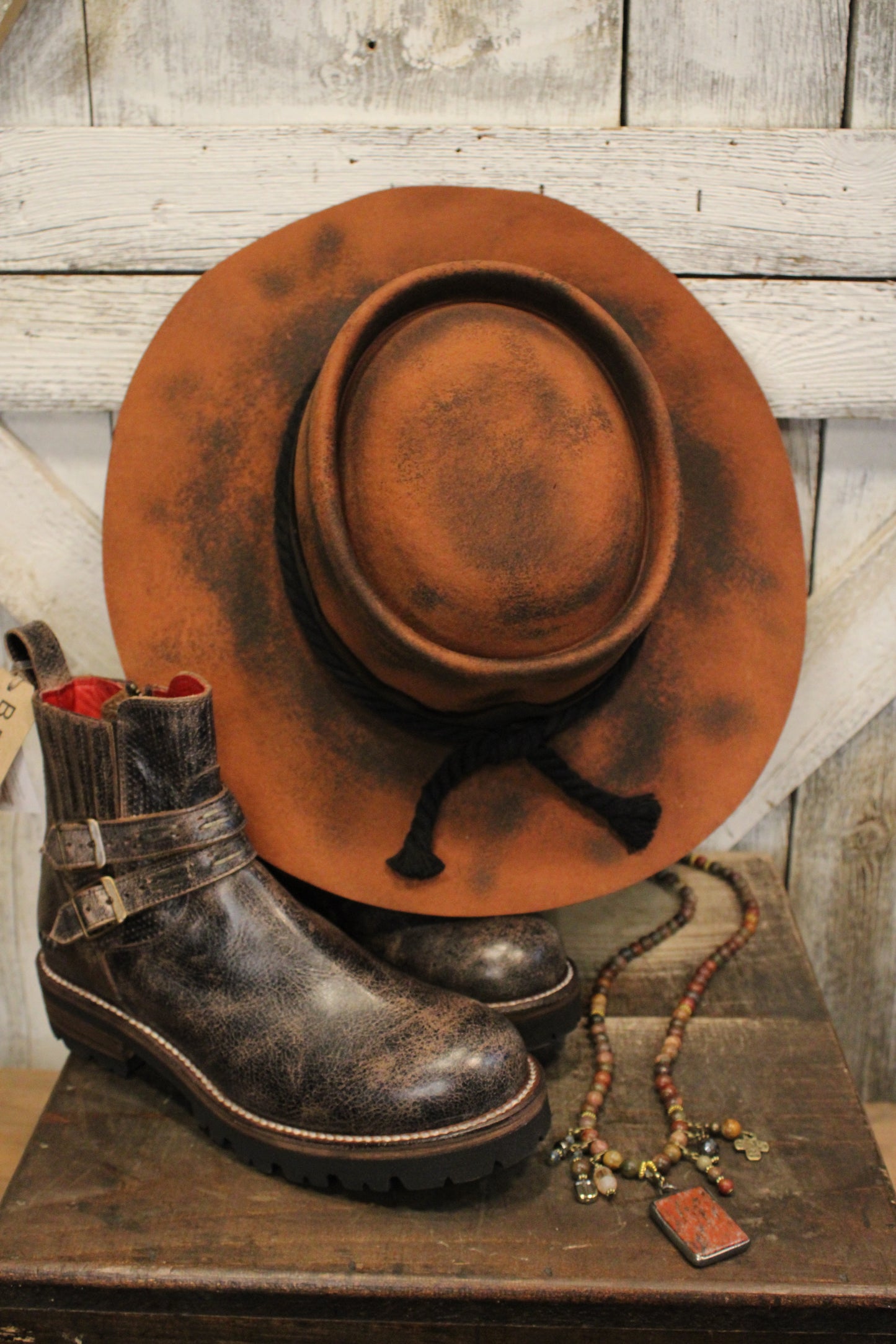 Rustic Ember Wide Brim Hat