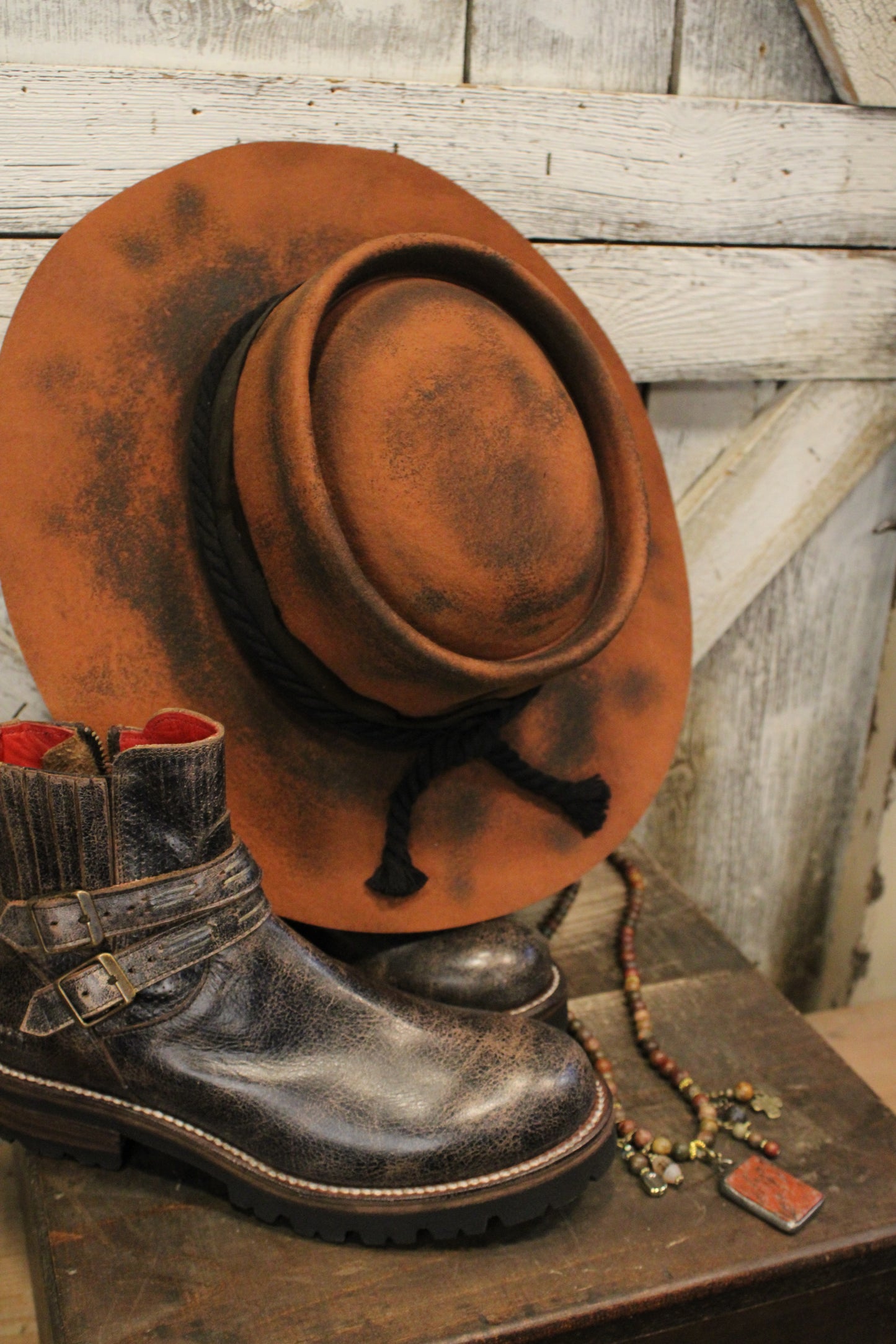 Rustic Ember Wide Brim Hat