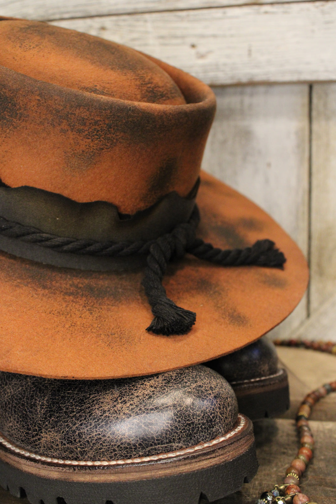 Rustic Ember Wide Brim Hat