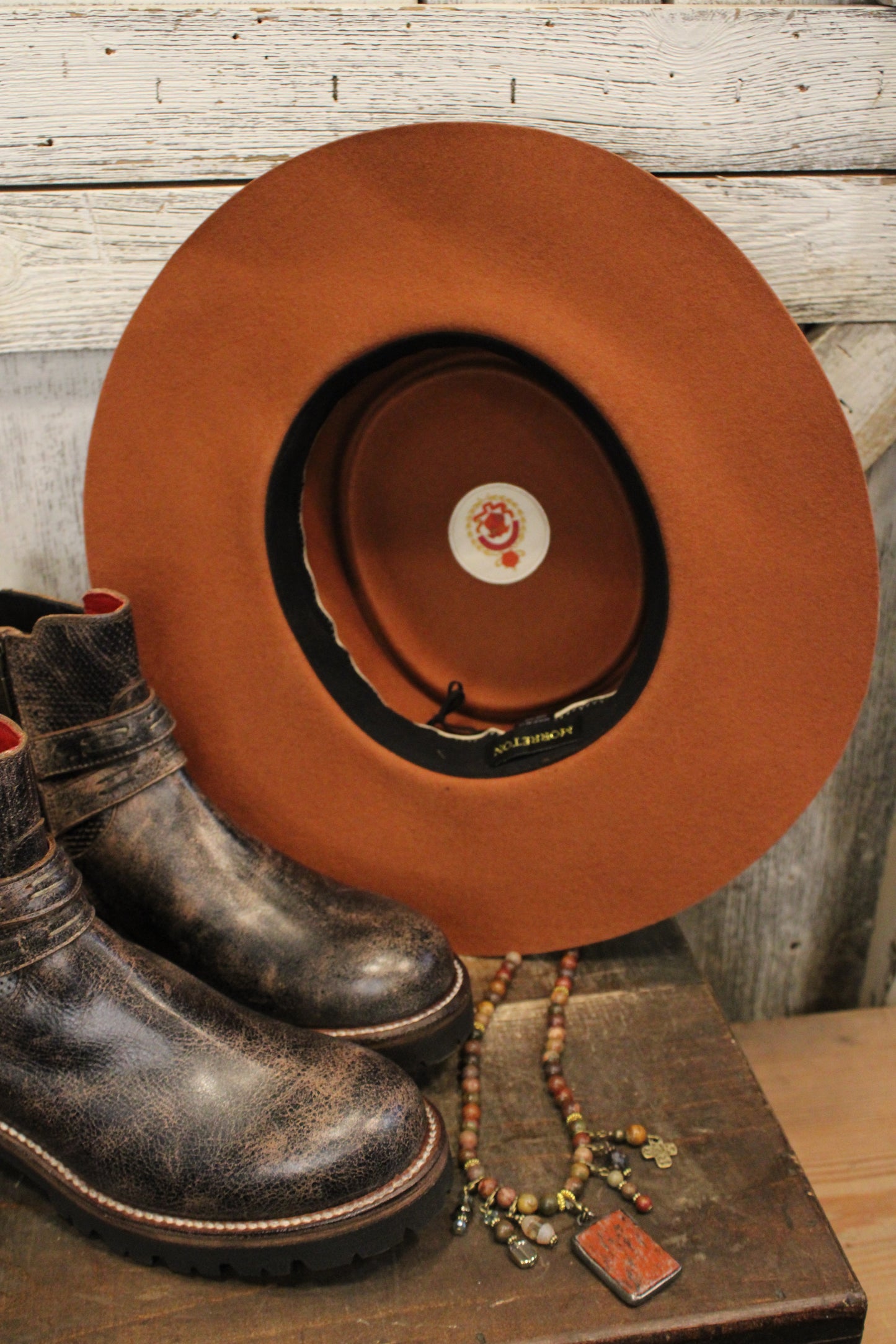 Rustic Ember Wide Brim Hat