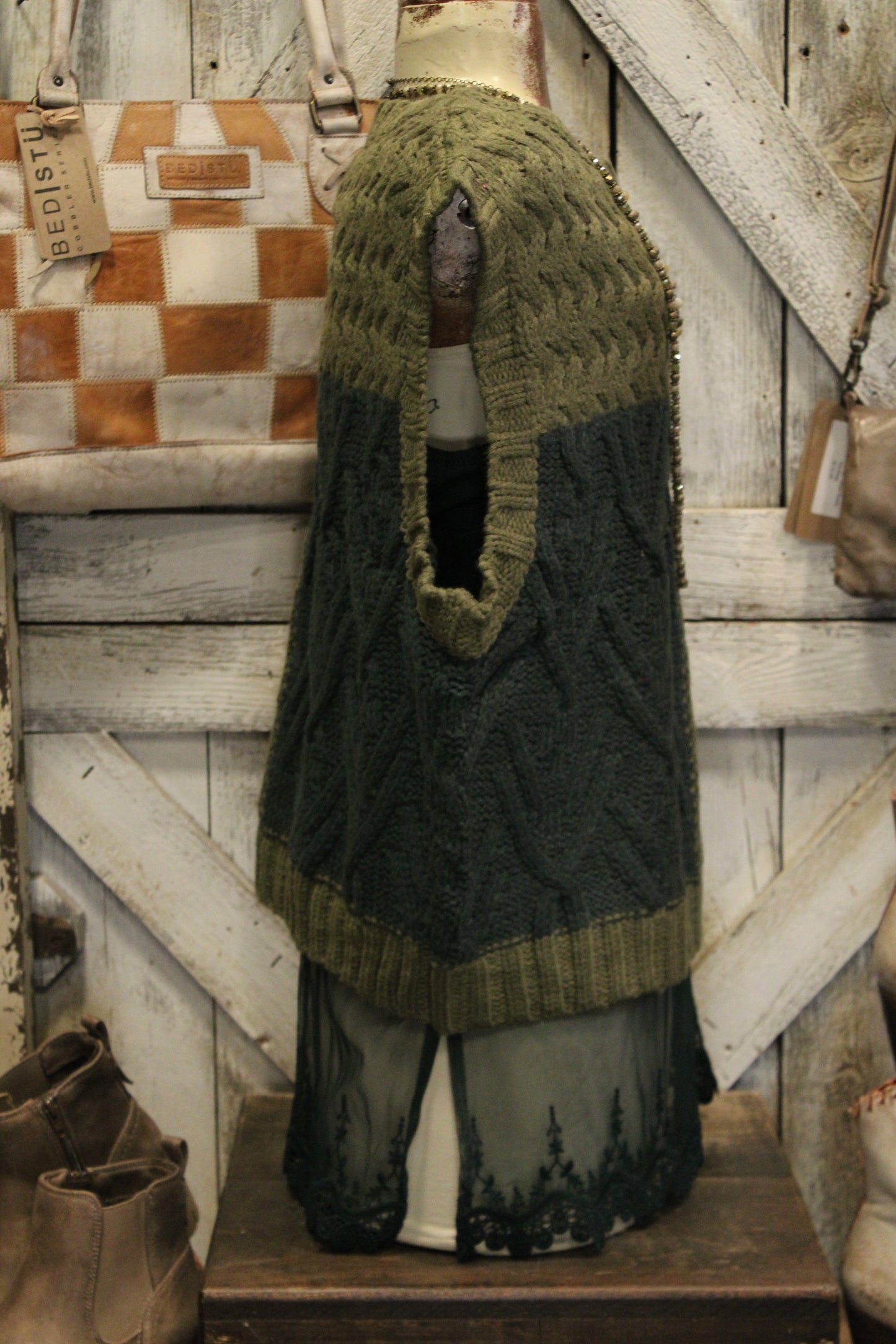 Woven Olive Sweater Vest