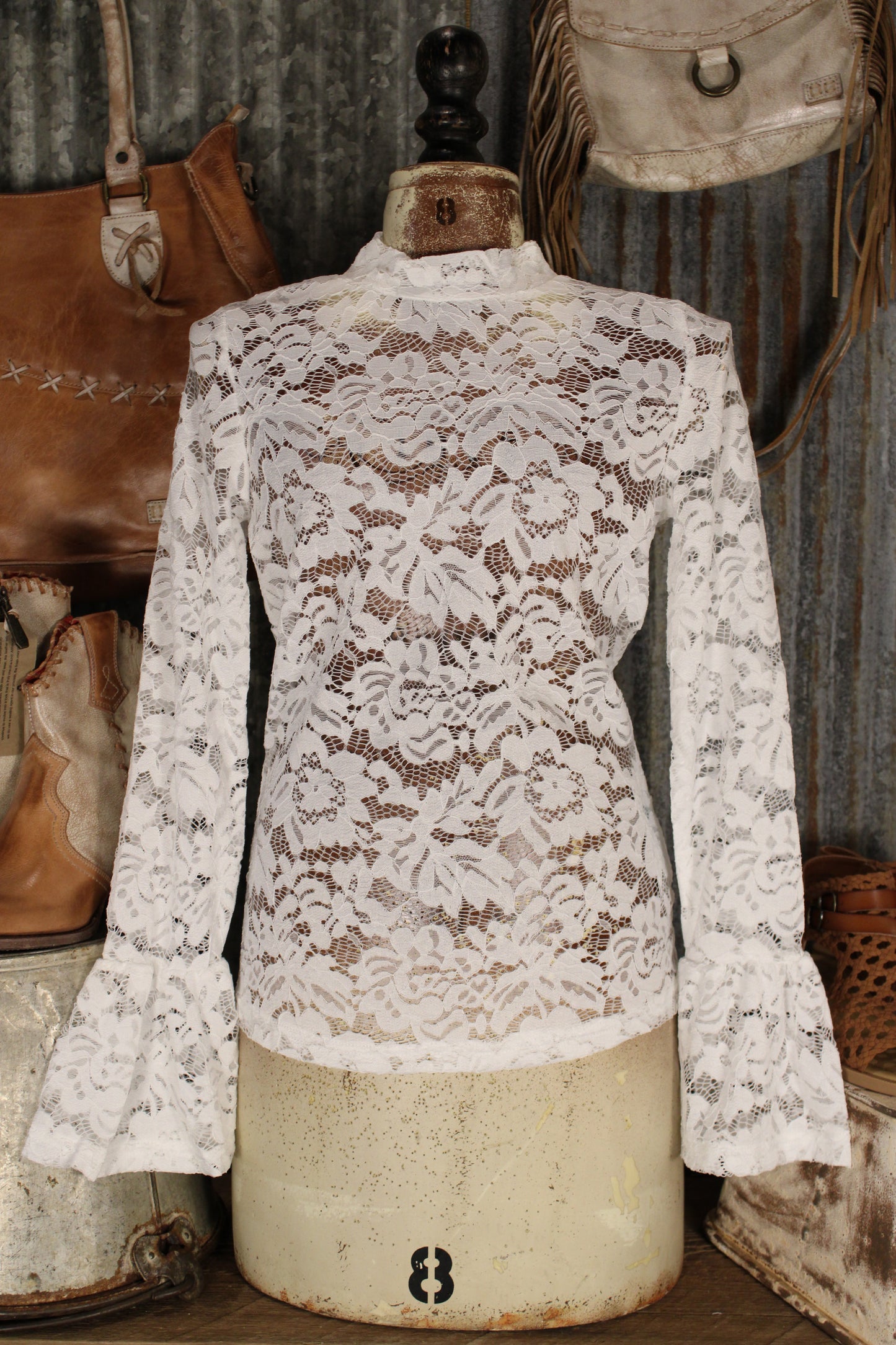 Windswept Willow White Lace Blouse