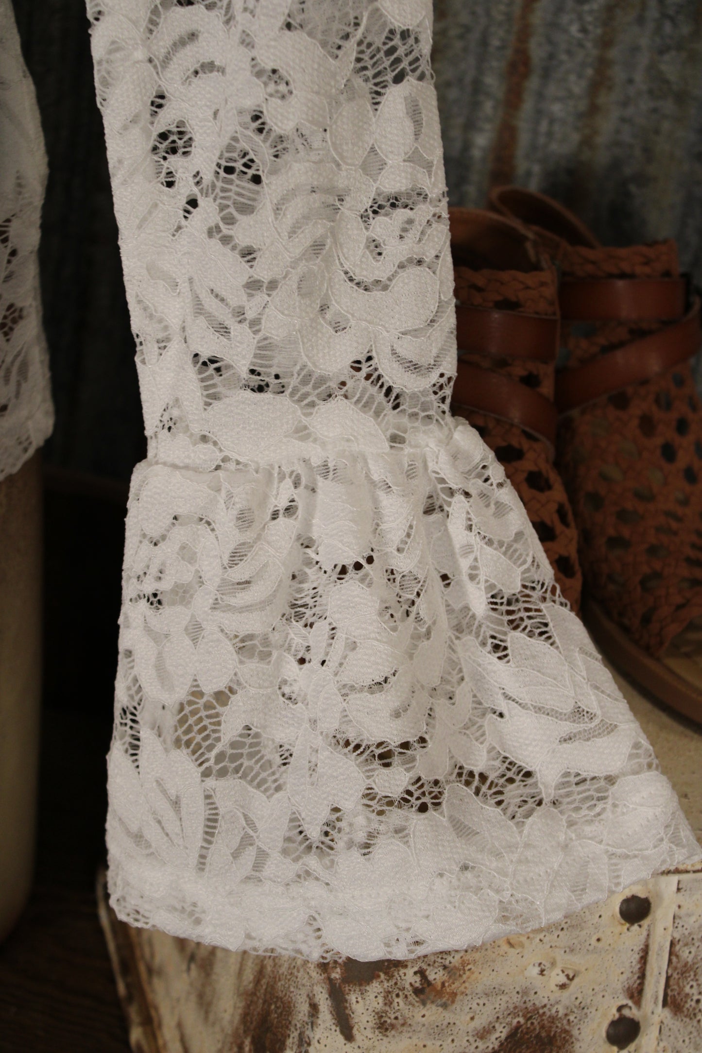 Windswept Willow White Lace Blouse