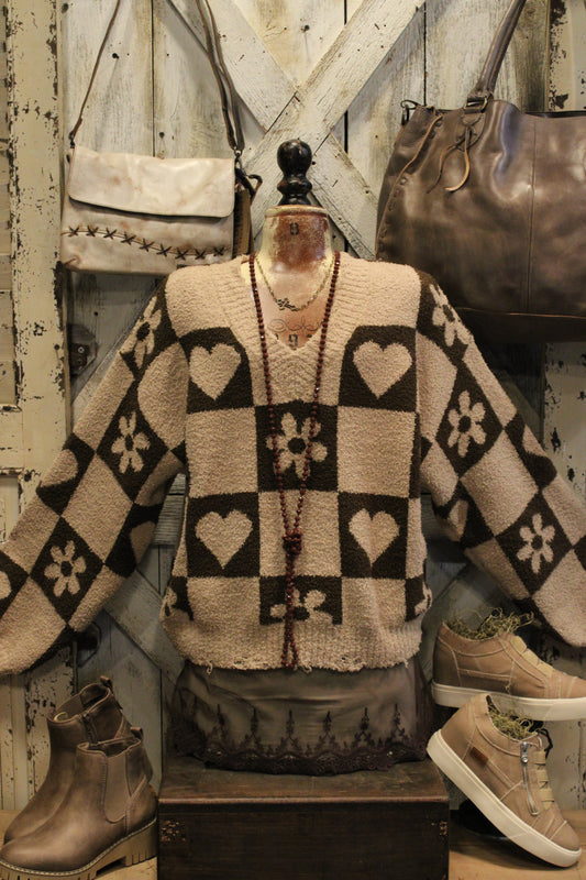 Sweet Checkered Dreams Sweater