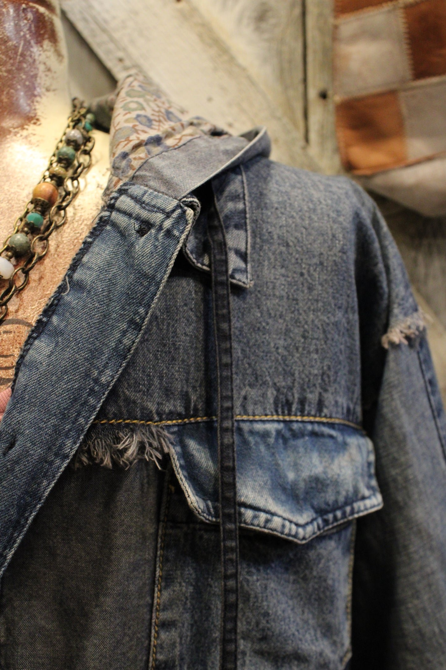 Country Charm Hooded Patchwork Top