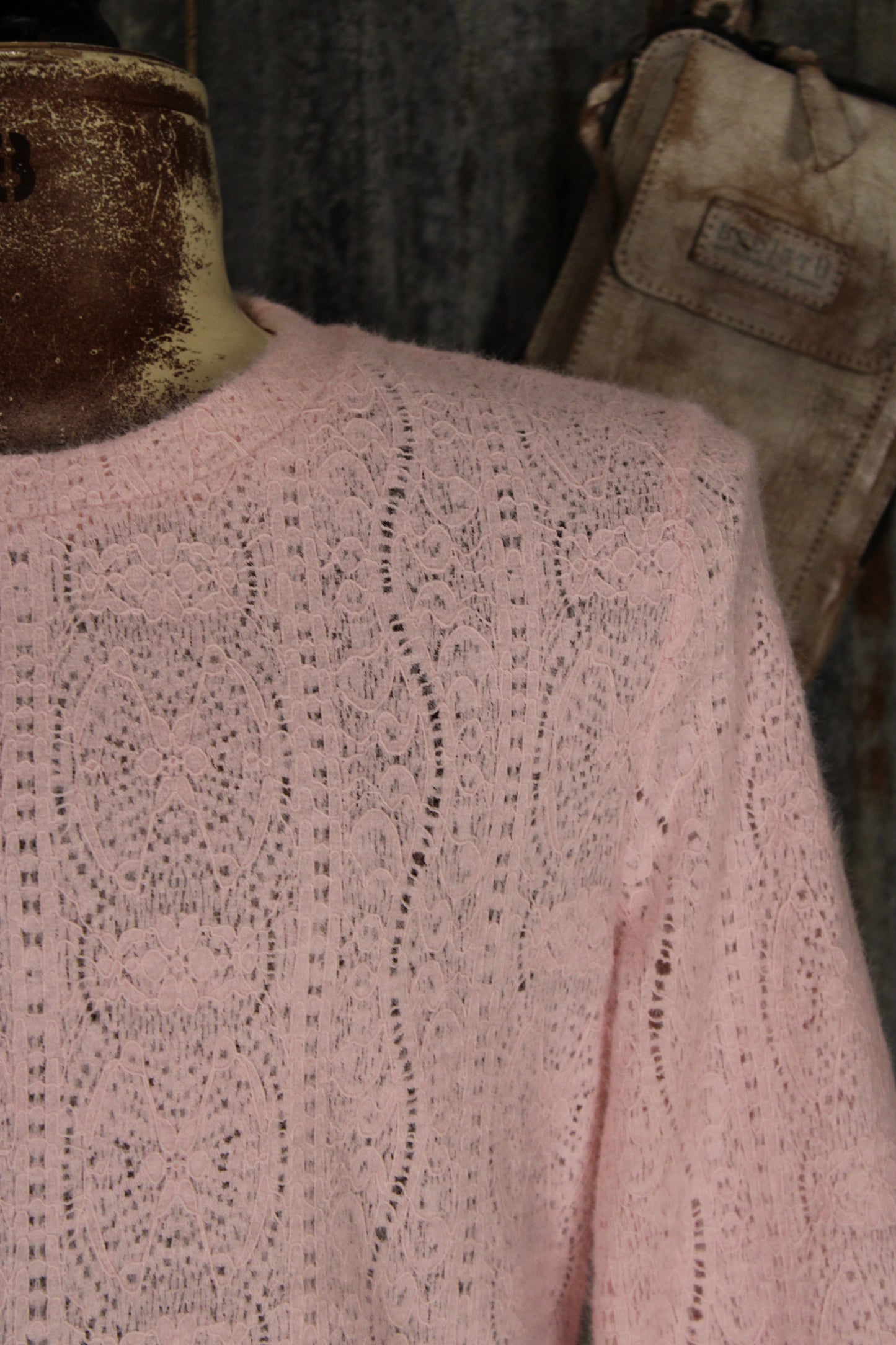 Sugar Petal Pink Semi-Mesh Top