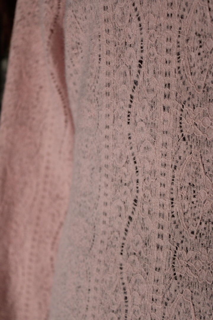 Sugar Petal Pink Semi-Mesh Top