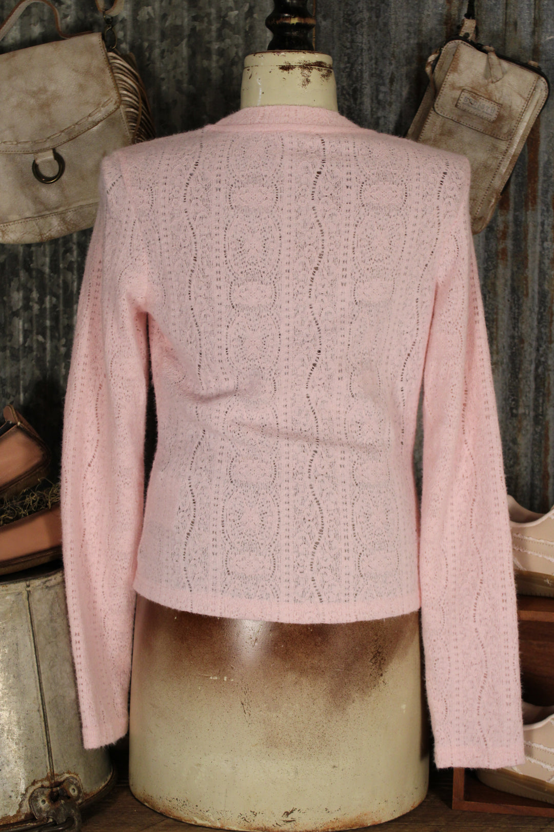 Sugar Petal Pink Semi-Mesh Top