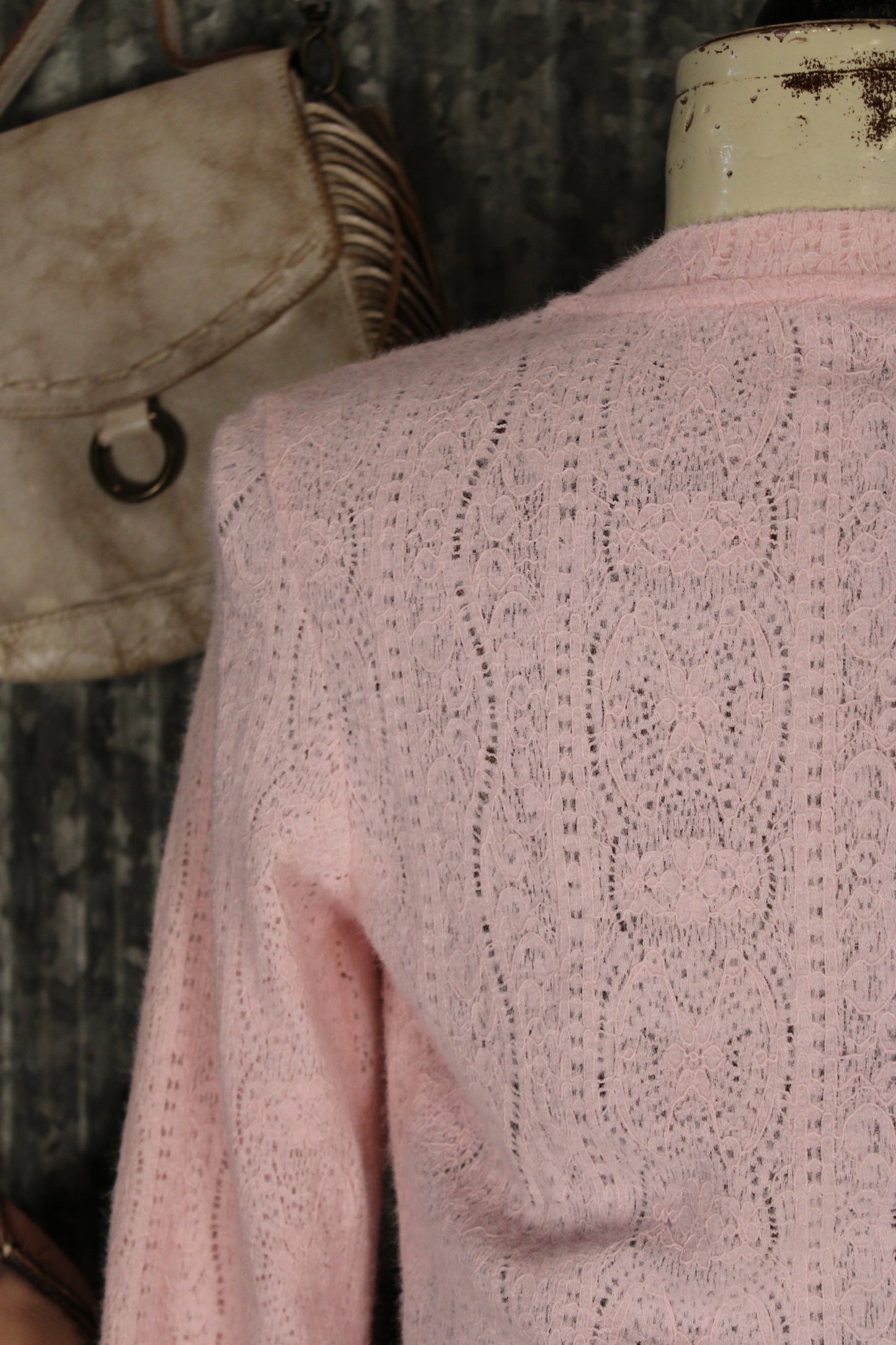 Sugar Petal Pink Semi-Mesh Top