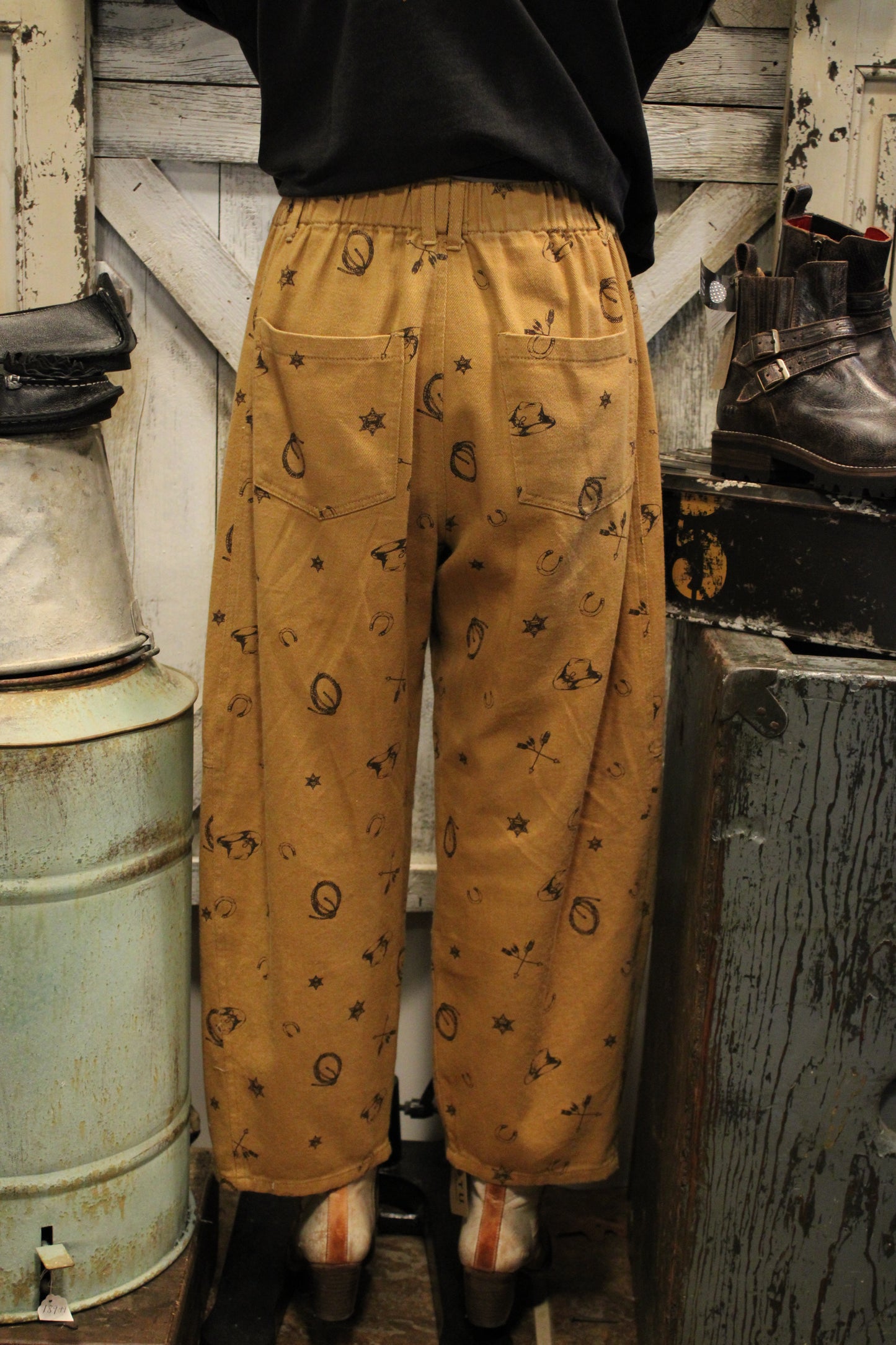 Western Relaxed Camel Pants