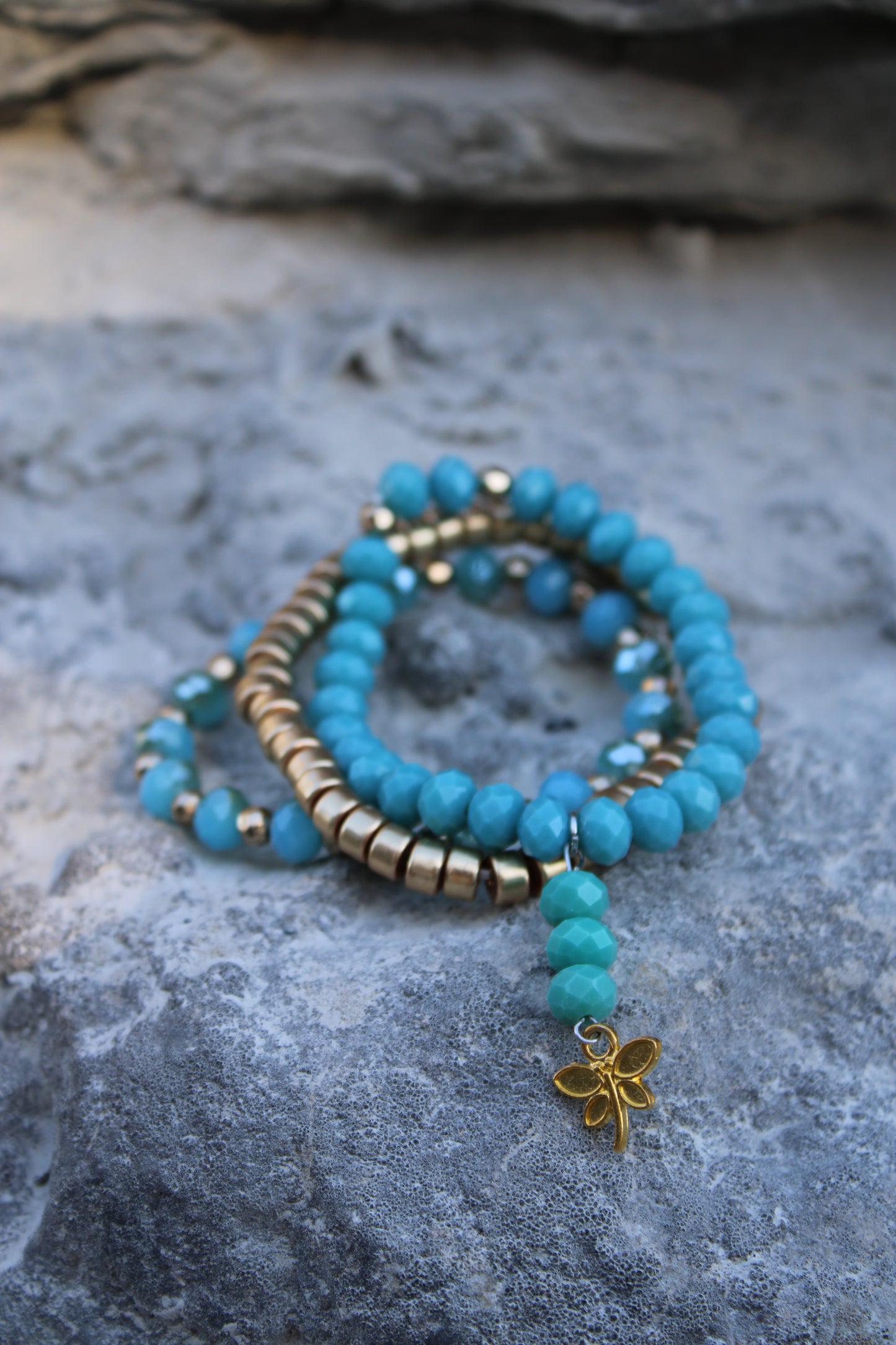 Dragonflies And Turquoise Bracelet