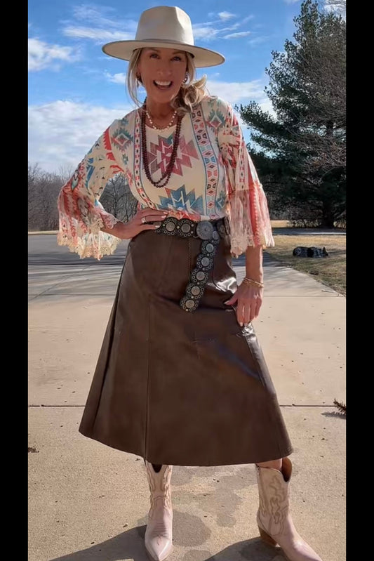 Copper Canyon Faux Leather Skirt