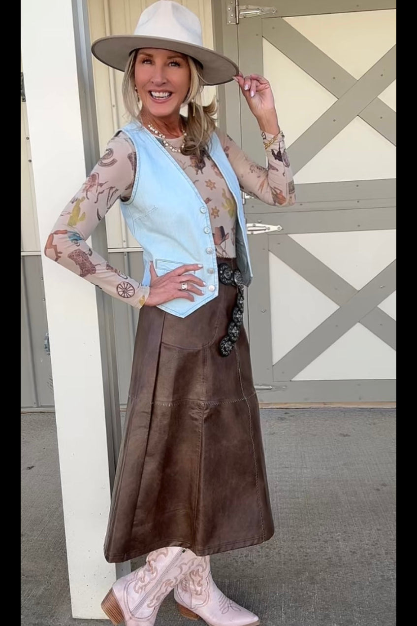 Copper Canyon Faux Leather Skirt