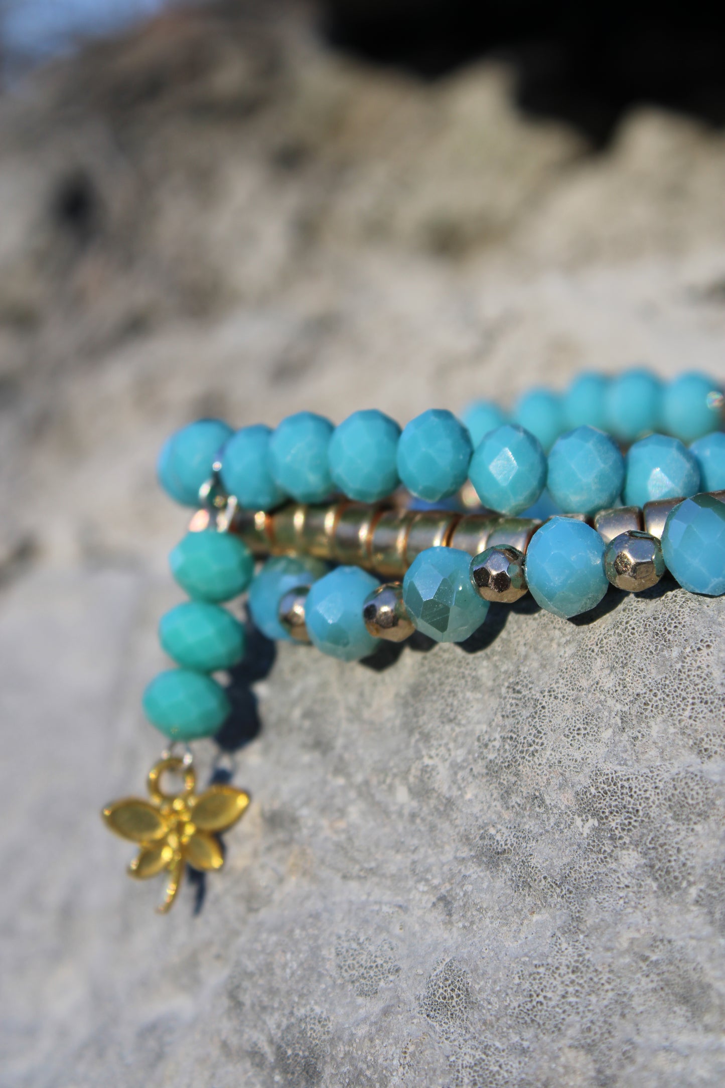Dragonflies And Turquoise Bracelet