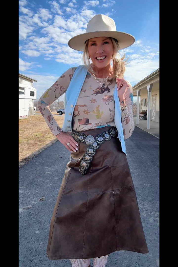 Copper Canyon Faux Leather Skirt