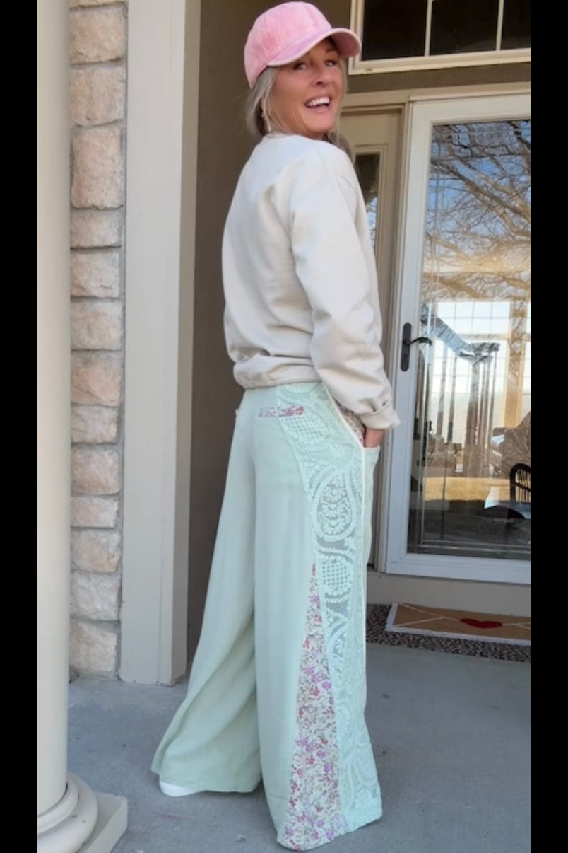 Mint Meadow Lace Pants