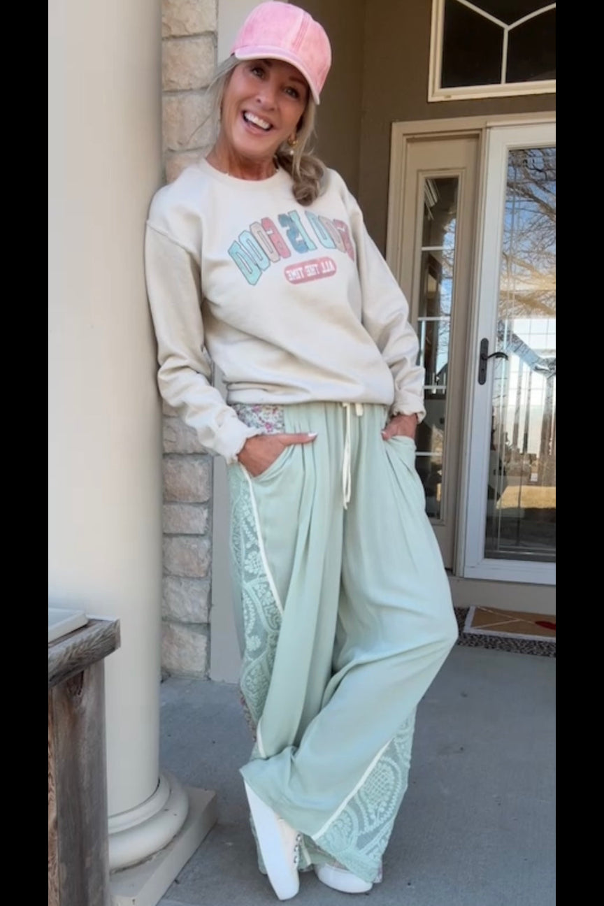 Mint Meadow Lace Pants