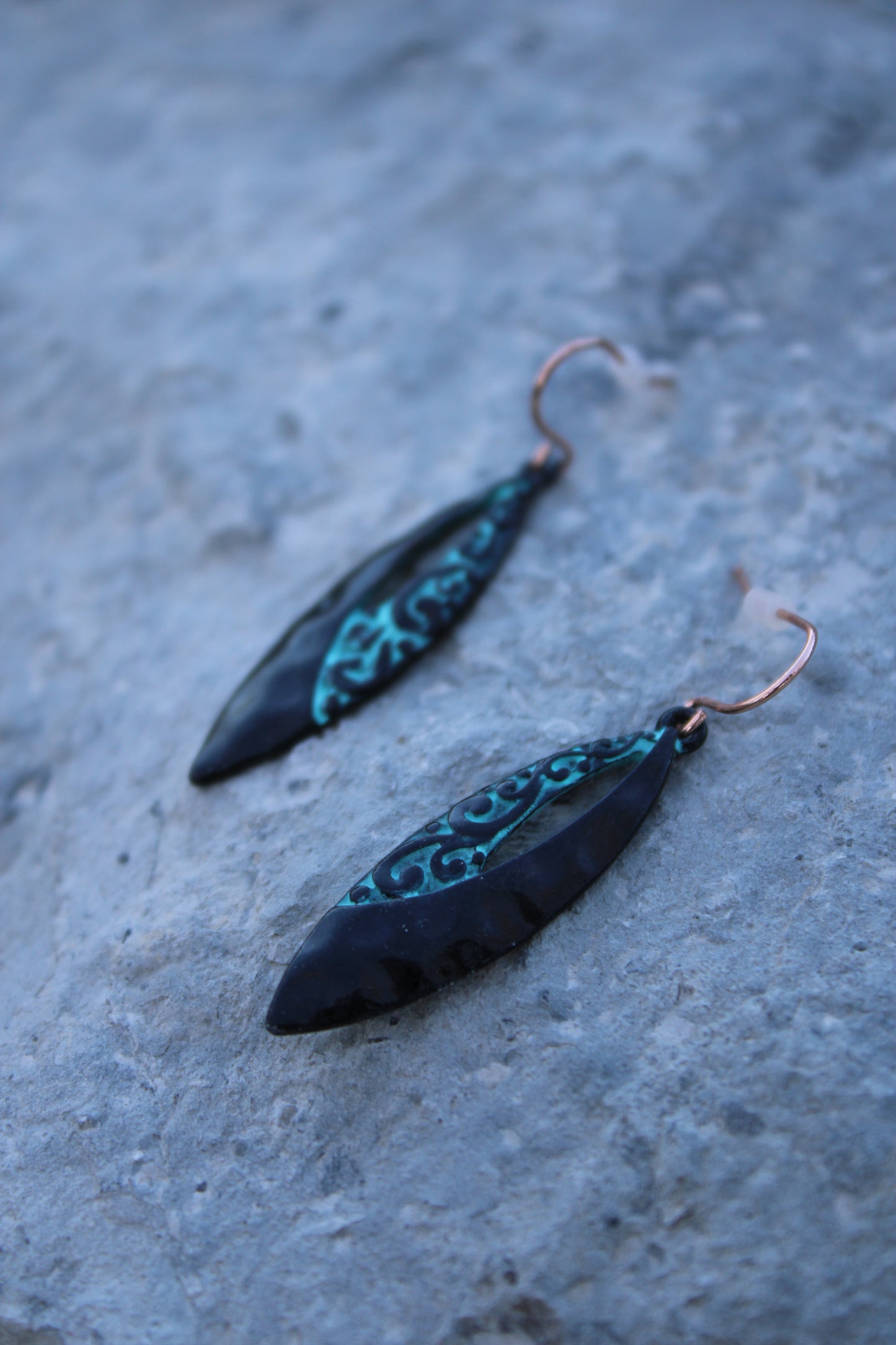 Obsidian Tide Oval Earrings