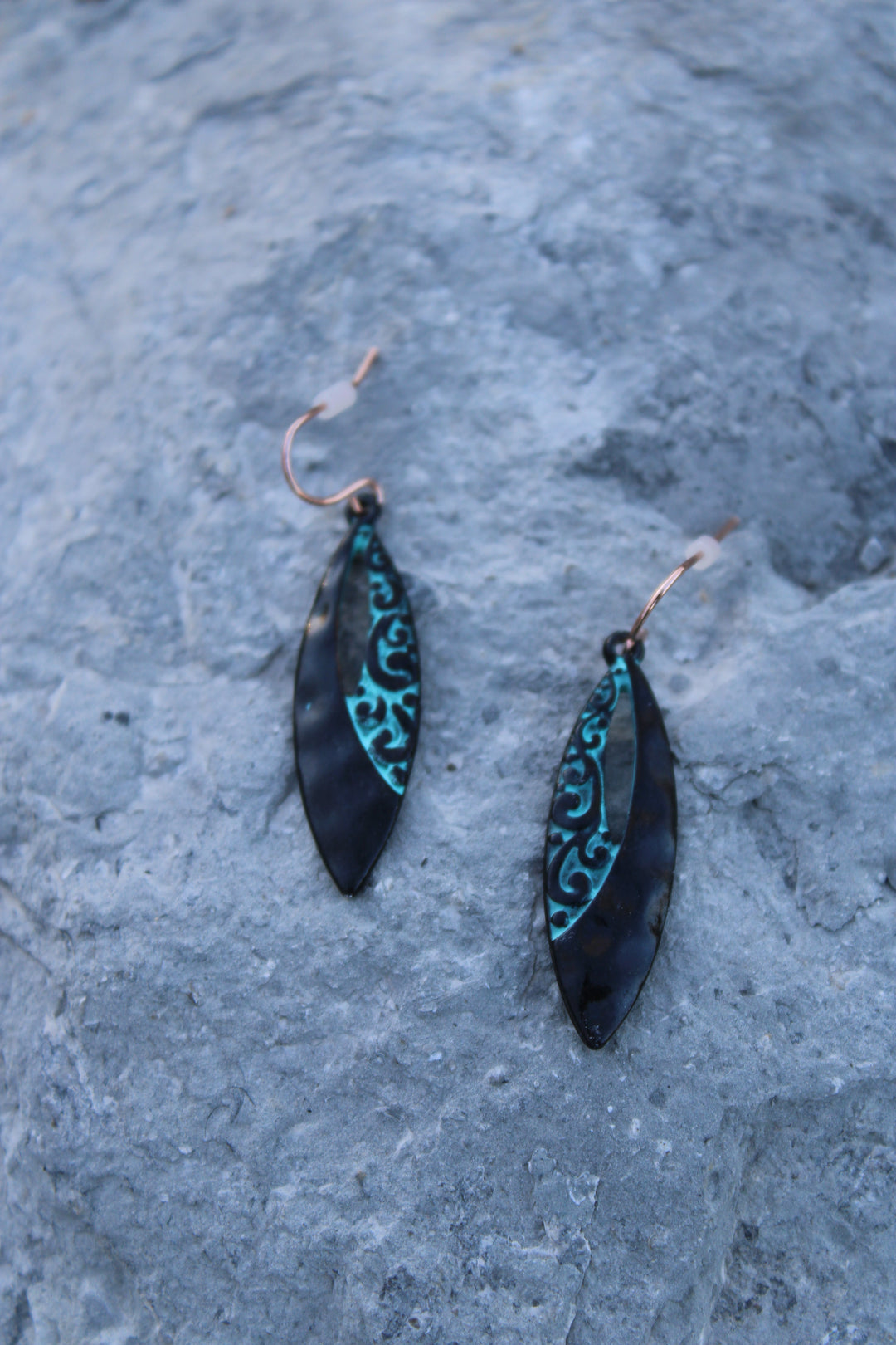 Obsidian Tide Oval Earrings
