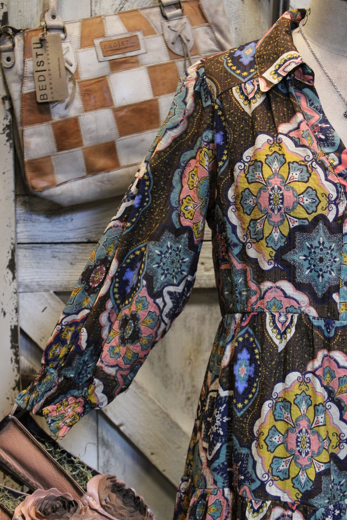 Kaleidoscope Cowgirl Brown Maxi Dress