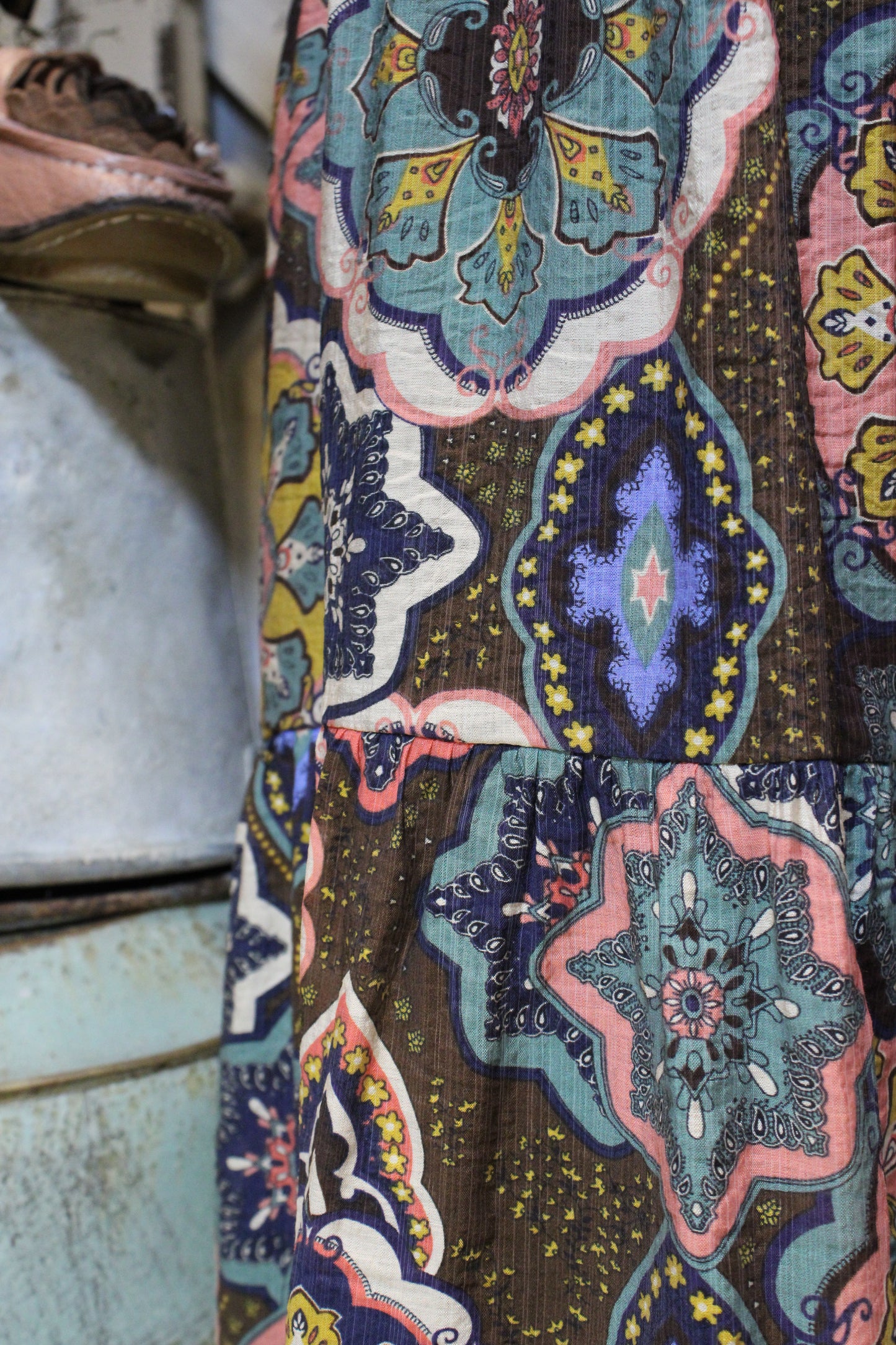 Kaleidoscope Cowgirl Brown Maxi Dress