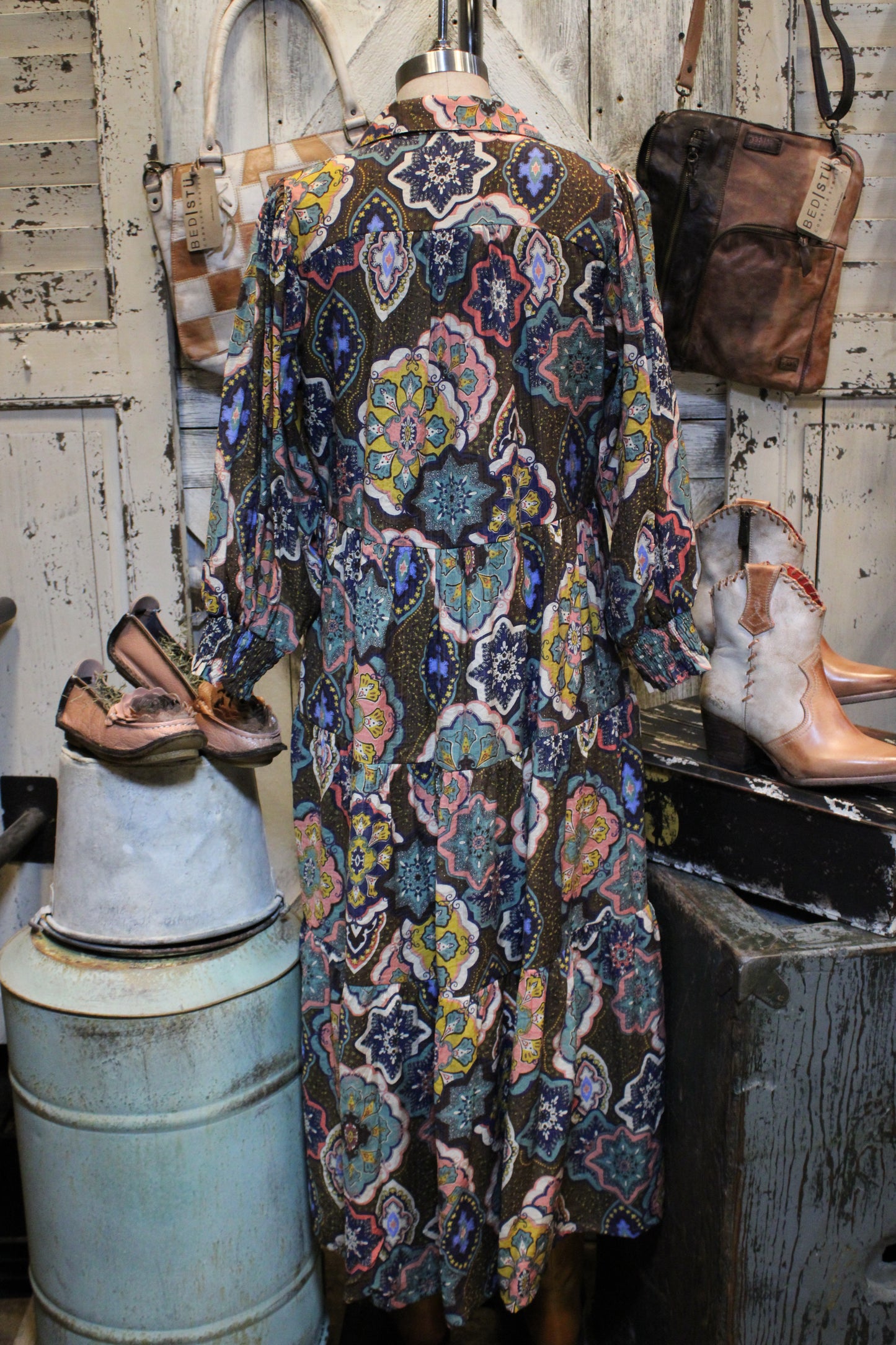 Kaleidoscope Cowgirl Brown Maxi Dress