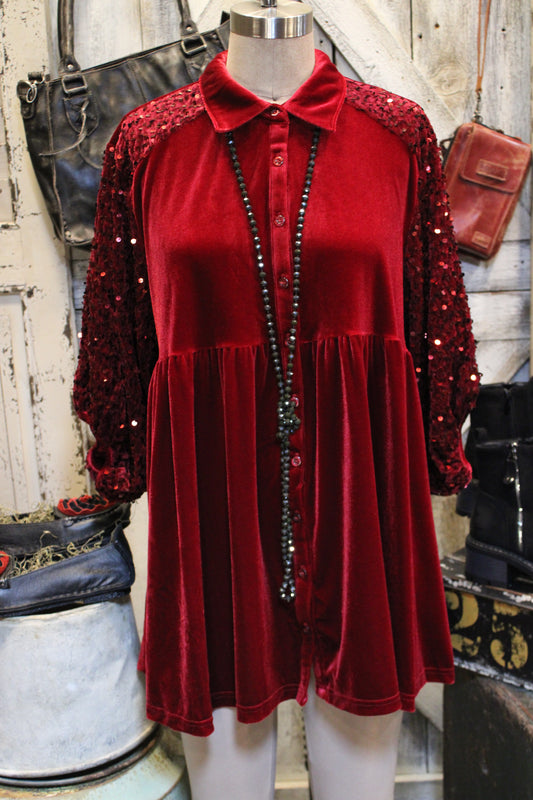 Merlot Magic Velvet Tunic