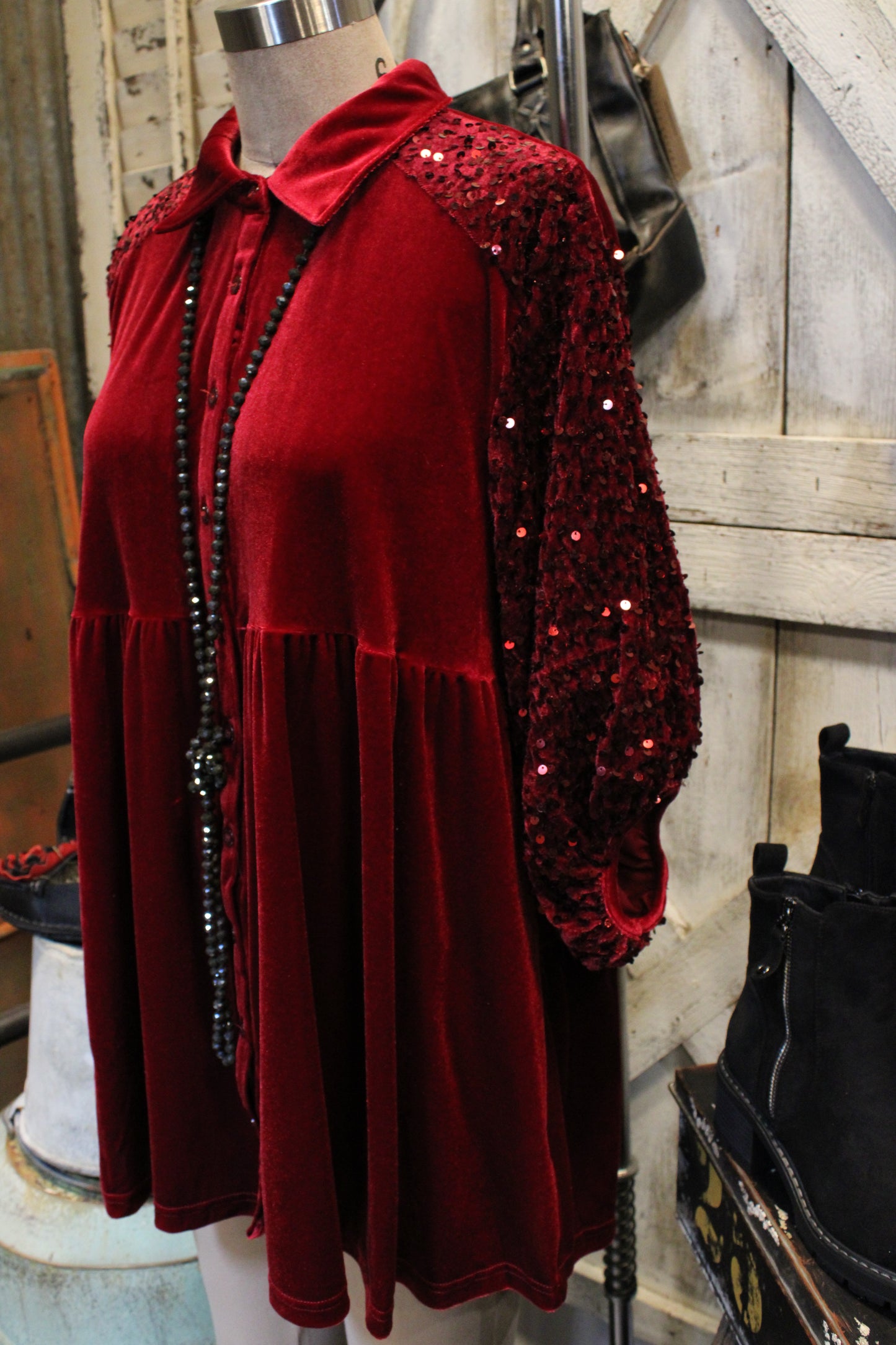 Merlot Magic Velvet Tunic