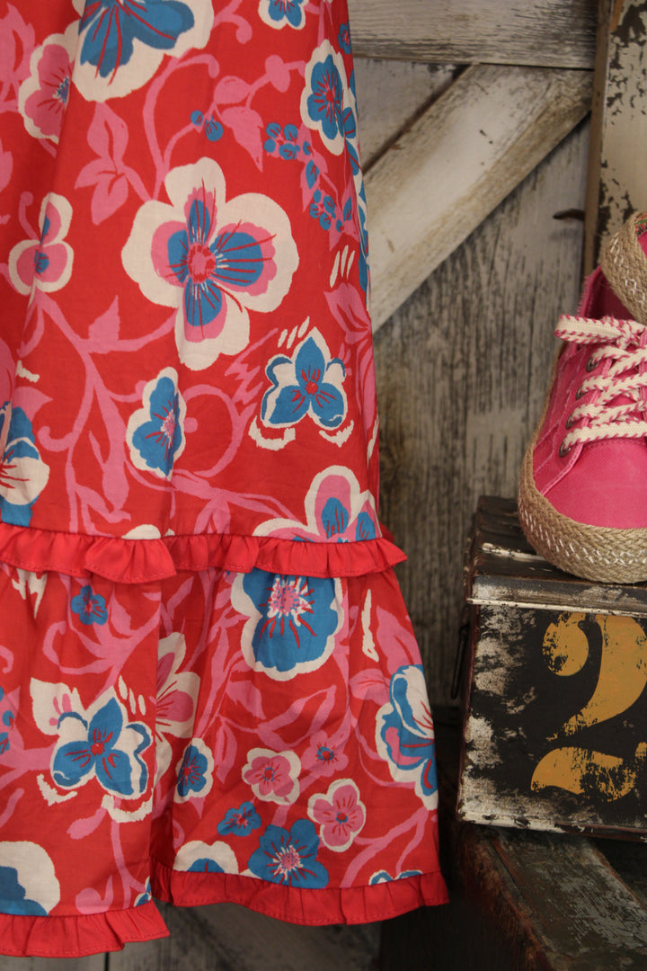 Boho Berry Ruffle Dress
