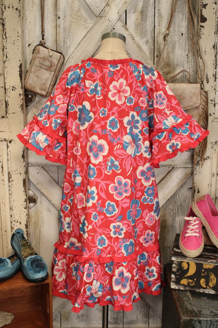 Boho Berry Ruffle Dress