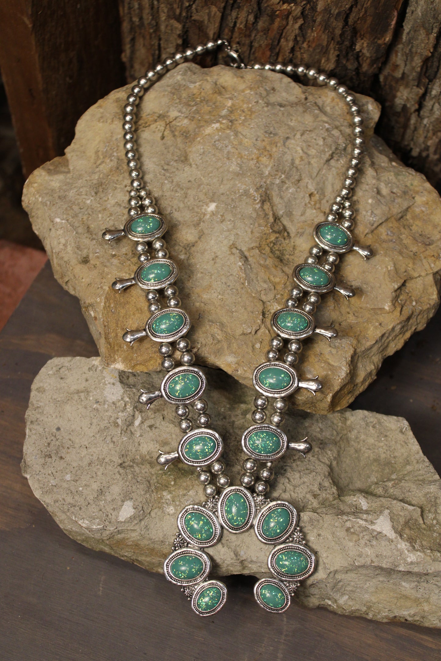Squash Blossom Glitter Necklace