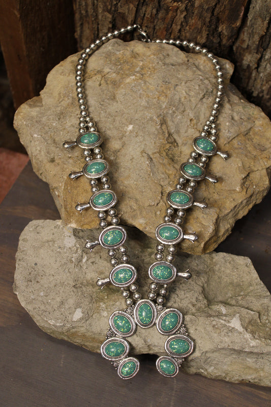 Squash Blossom Glitter Necklace