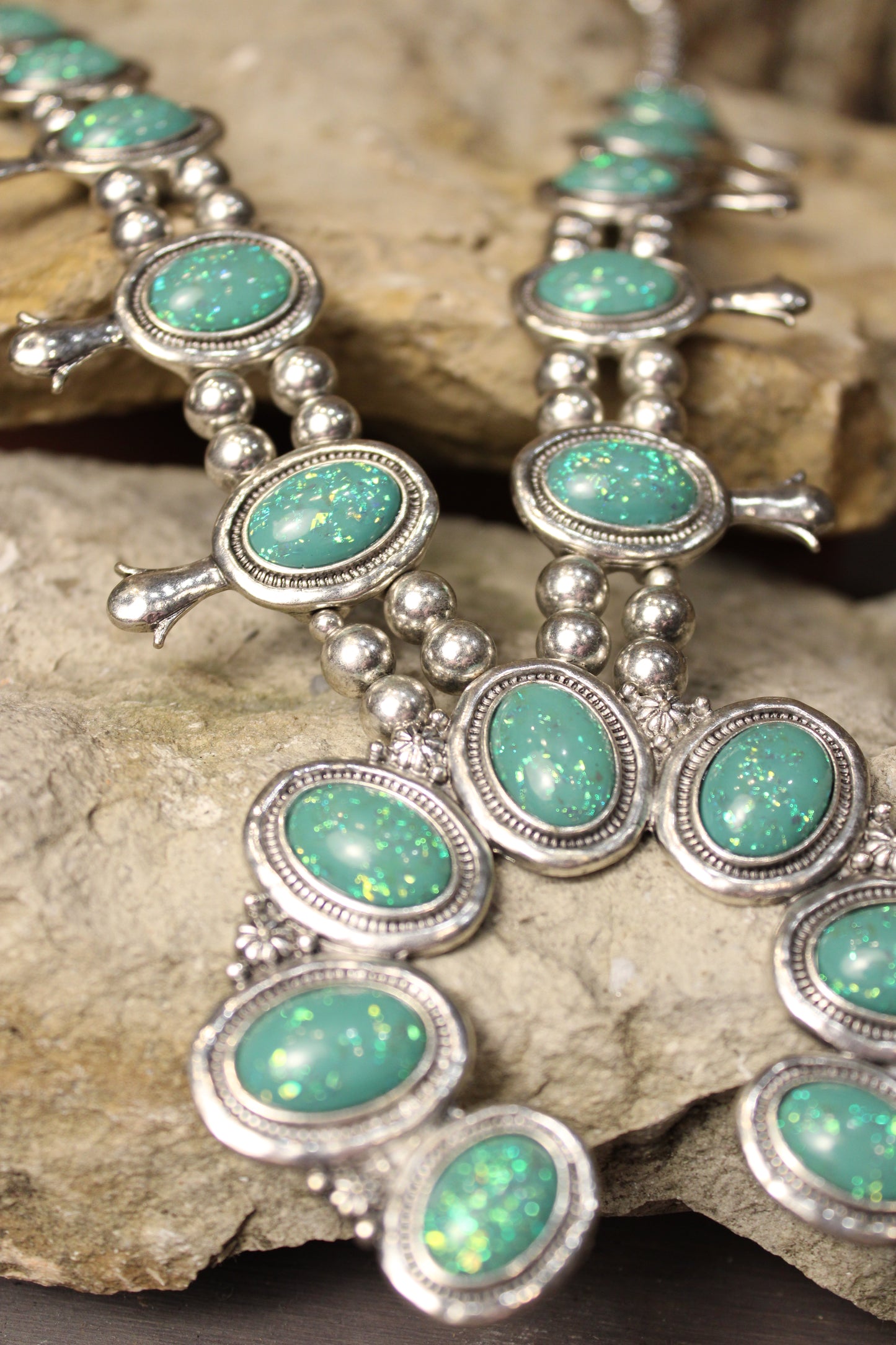 Squash Blossom Glitter Necklace