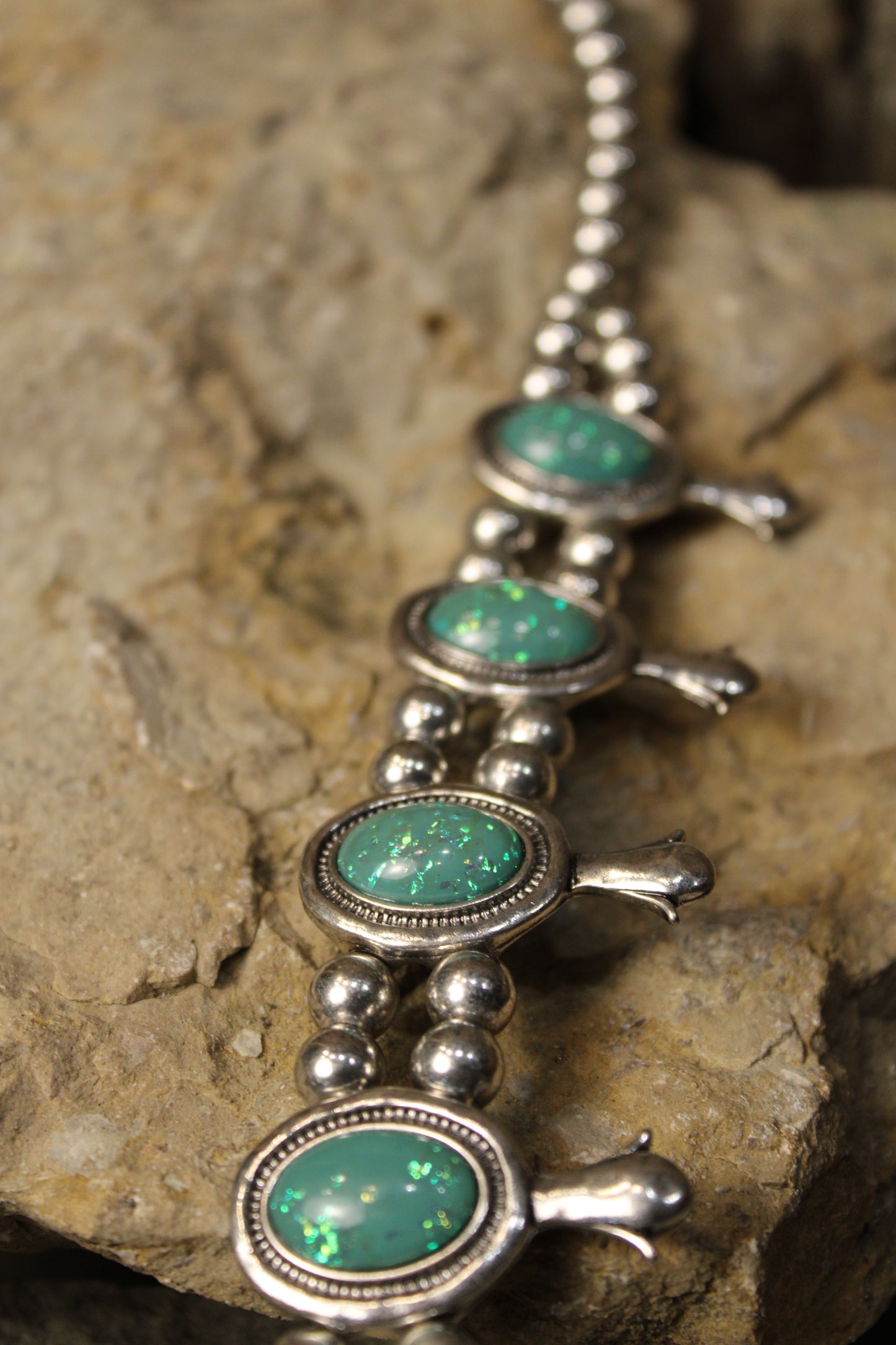 Squash Blossom Glitter Necklace