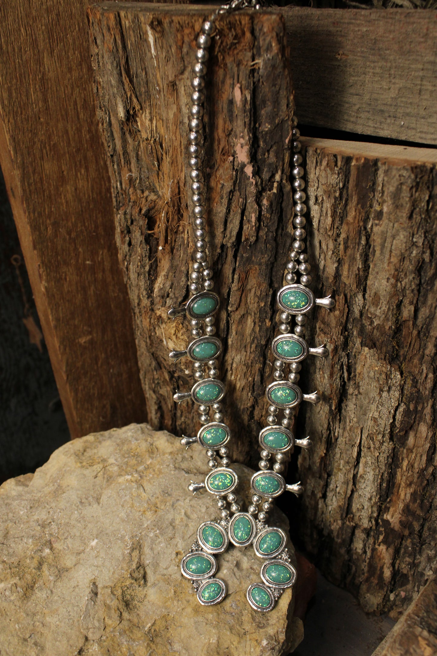 Squash Blossom Glitter Necklace